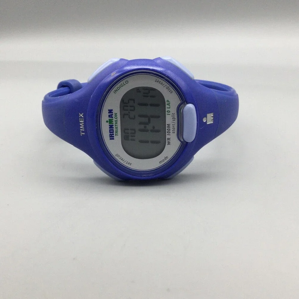 Timex Ironman Triathlon Women Watch 34mm Digital Blue Resin Indiglo New Battery